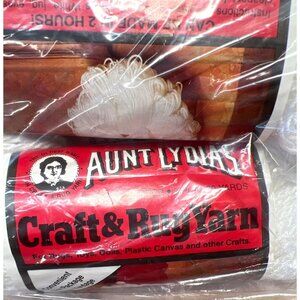 Aunt Lydias White Craft & Rug Yarn 5-Pack For Plastic Canvas Dolls & Other Craft